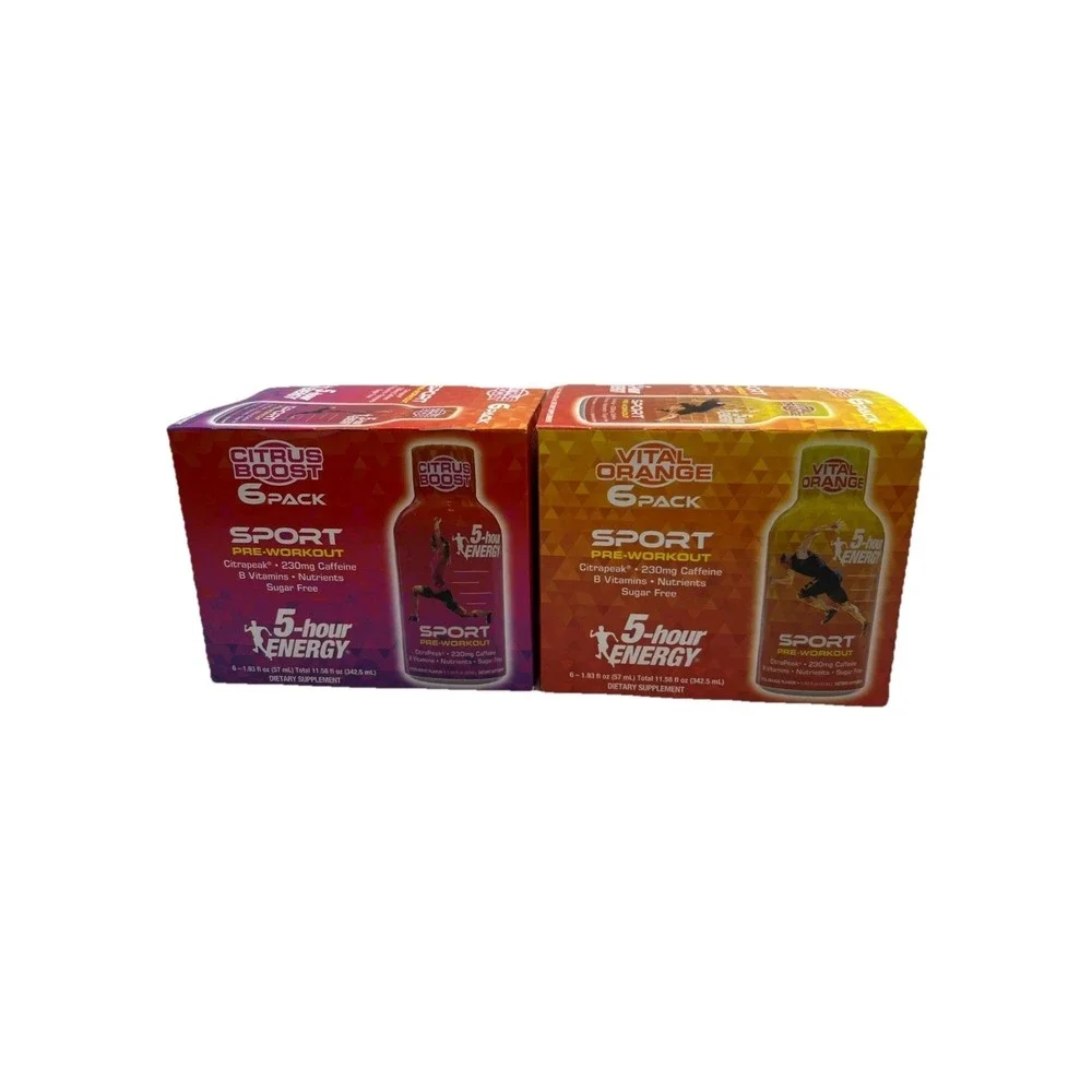 5-Hour Energy Shot 6 Pack Citrus Boost & Vital Orange Lot Of 2 EXP 07/27